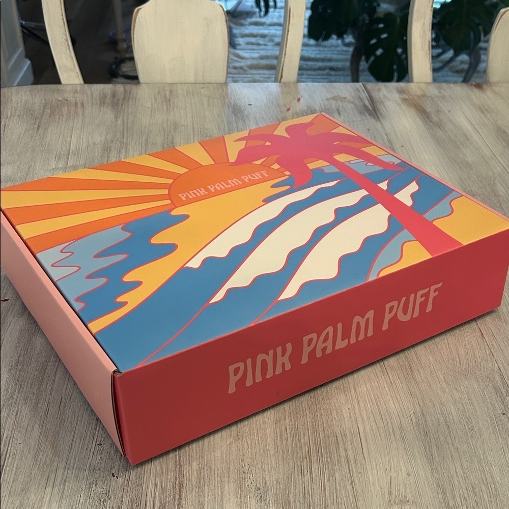 Pink Palm Puff Colorful Box and Bag only